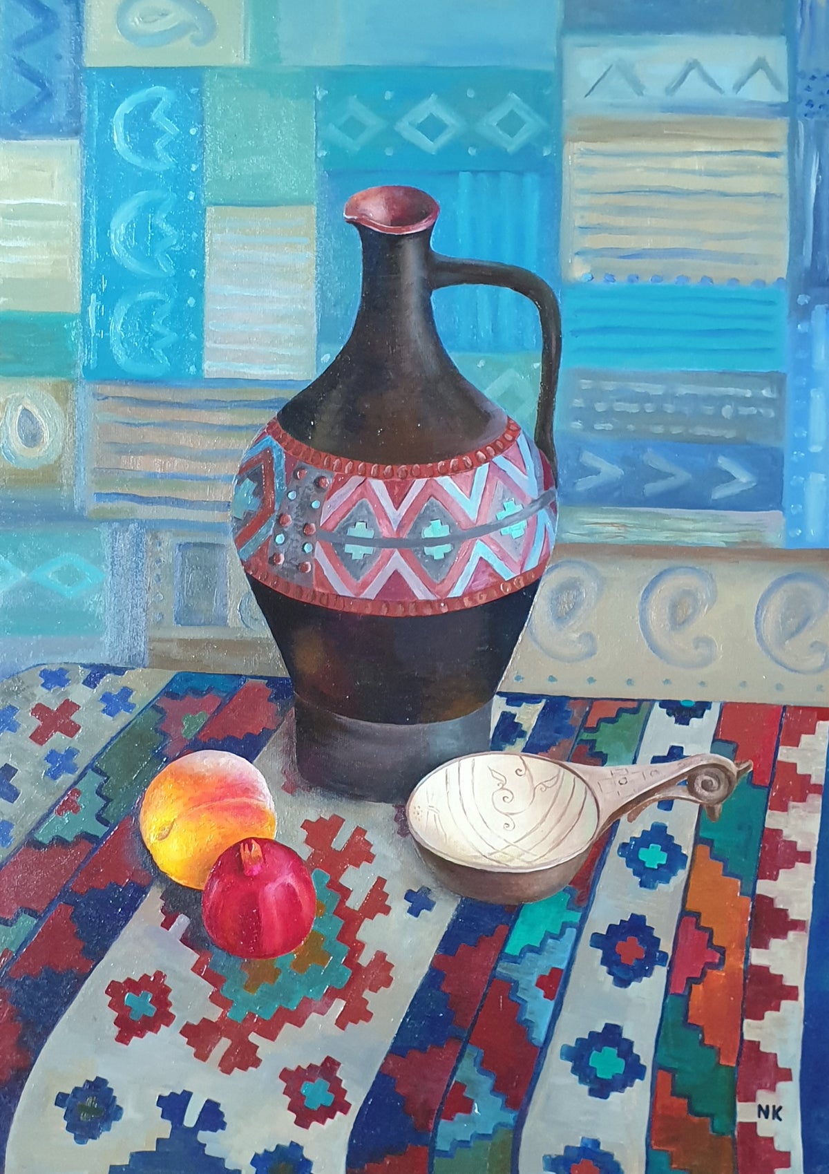 Georgian Ceramic Jug with enamel