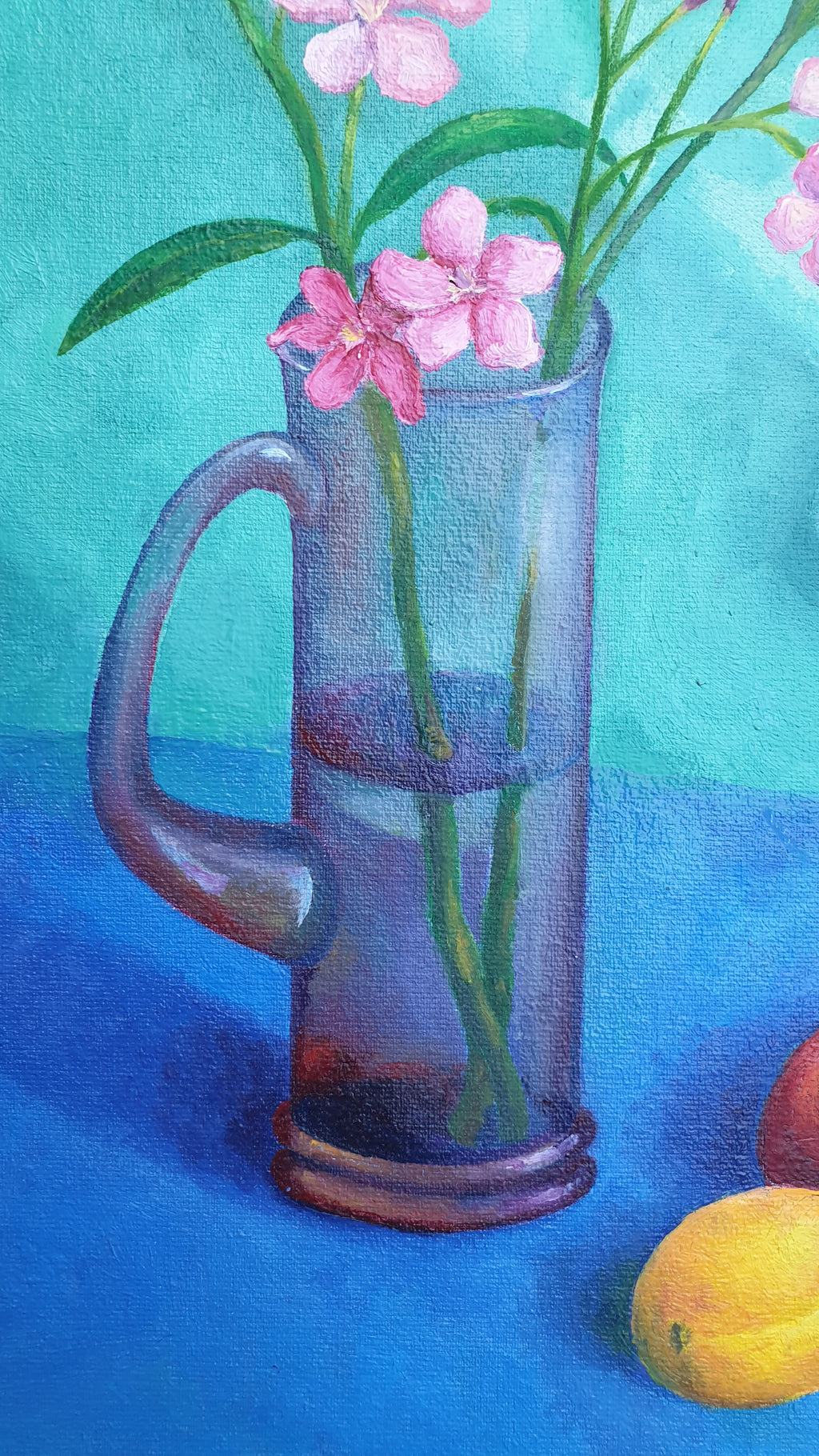 Pink Oleanders in Glass