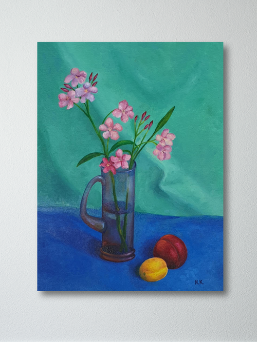 Pink Oleanders in Glass